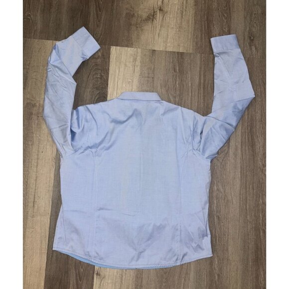 Liz Claiborne Womens Non-Iron Blue Button-Up Shirt Size 16 100% Cotton - Picture 6 of 8